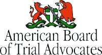 logo-american-board-trial-adv Badge with text: "American Board of Trial Advocates"