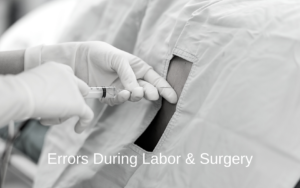 Epidural being administered during surgery.