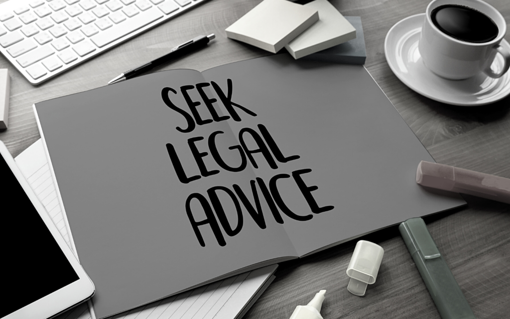 Seek legal advice image.