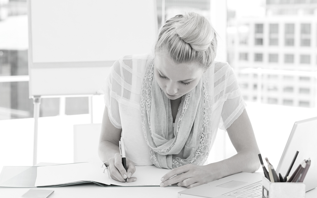 Young woman prepares for medical malpractice free consultation.