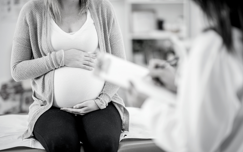Pregnant woman has an appointment with OBGYN.