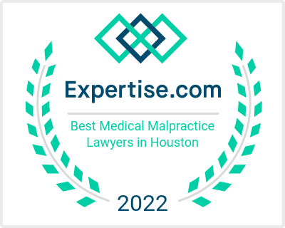 tx_houston_medical-malpractice-attorney_2022 Green and blue Expertise.com badge with text: Best Medical Malpractice Lawyers in Houston 2022