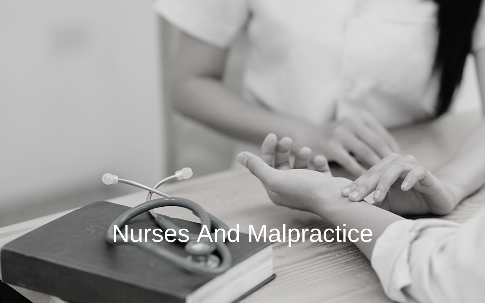 Nurse checking patient's pulse.