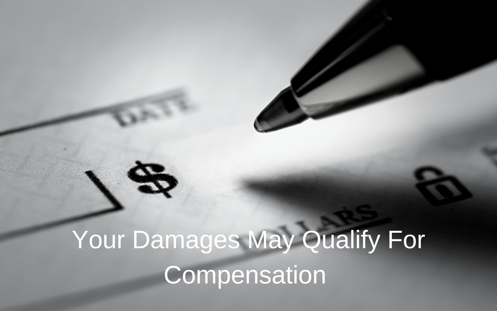Writing check for pain and suffering damages.