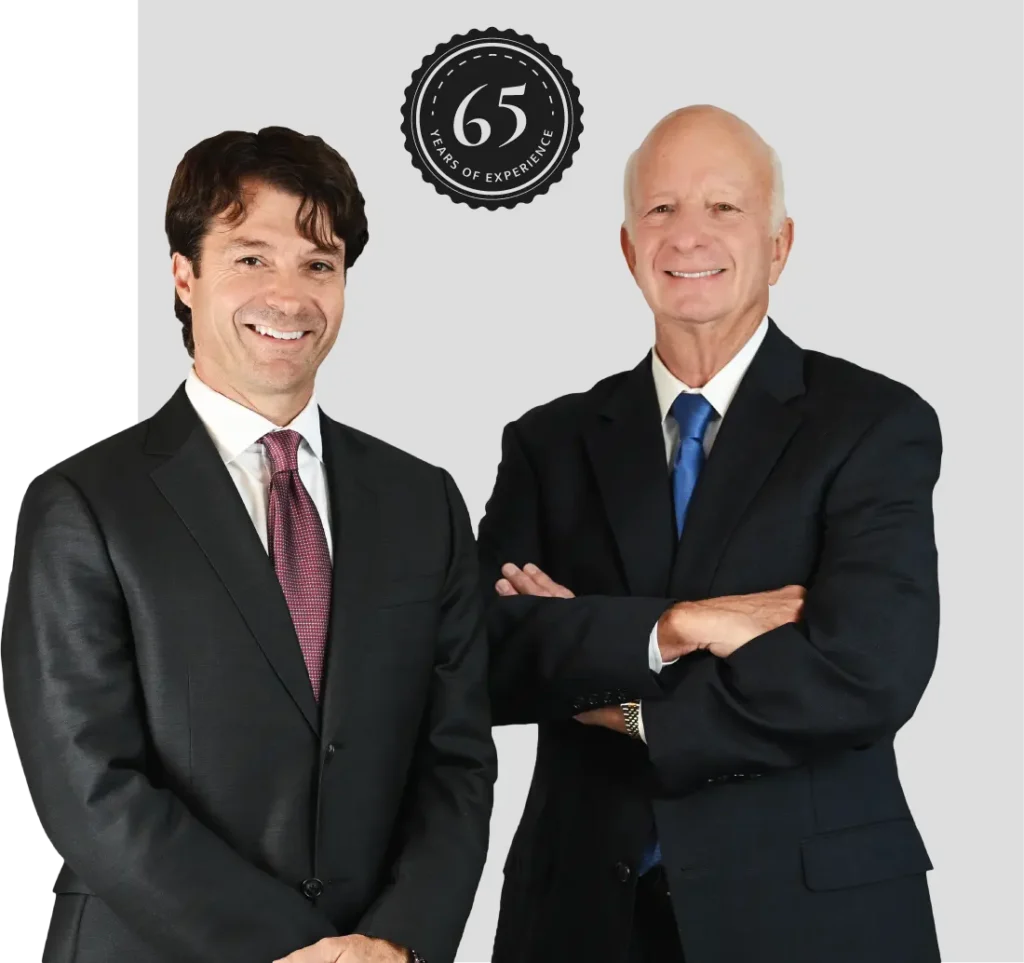 Image featuring Christopher King and Hartley Hampton, esteemed lawyers at Hampton and King Law Firm.