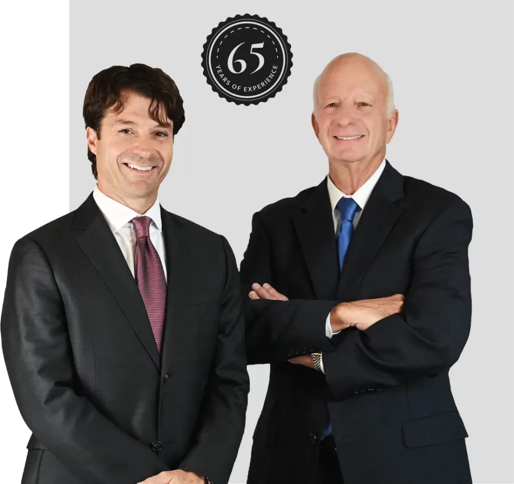 Image featuring Christopher King and Hartley Hampton, esteemed lawyers at Hampton and King Law Firm.