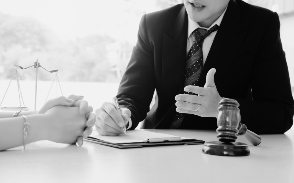 Cerebral palsy lawyer discussing legal options with a client.